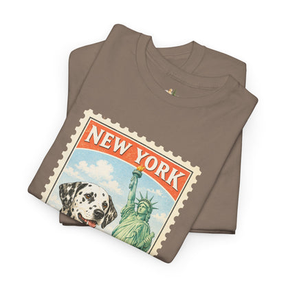 New York Dalmatian T-Shirt | Statue of Liberty Vintage Postage (Heavy Weight Tee)