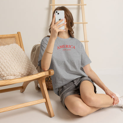 Unisex Embroidered America 1776-2026 T-Shirt (Heavy weight Tee)