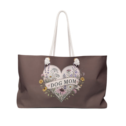 Dog Mom Weekender Bag — Floral Heart Travel Tote