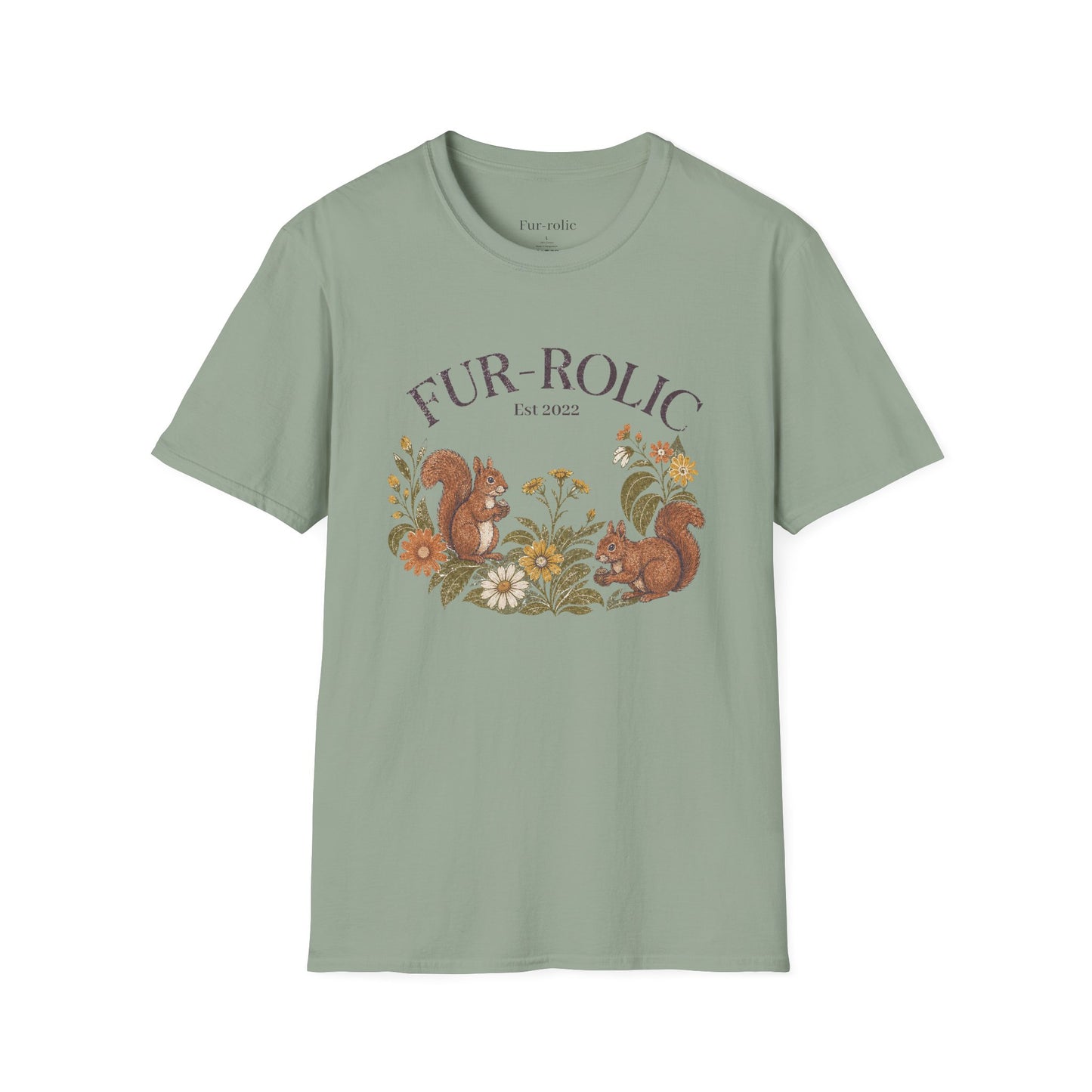 T-Shirt — "FUR-ROLIC" Squirrel Graphic Tee (Est. 2022) — Whimsical Nature Lover Shirt