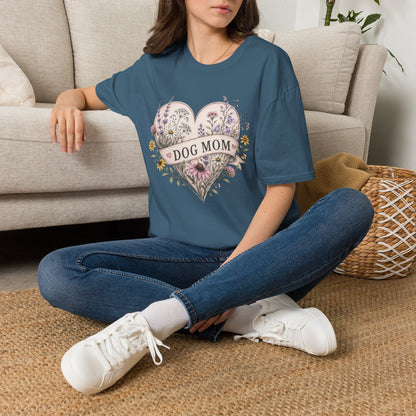 Dog Mom Floral Heart T-Shirt (Light Weight, Ultra Soft)