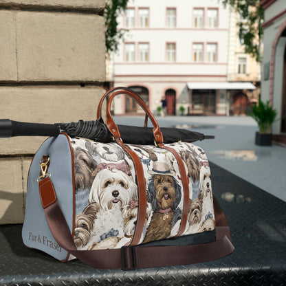 Dog Pattern Travel Bag — Waterproof Weekender Duffel