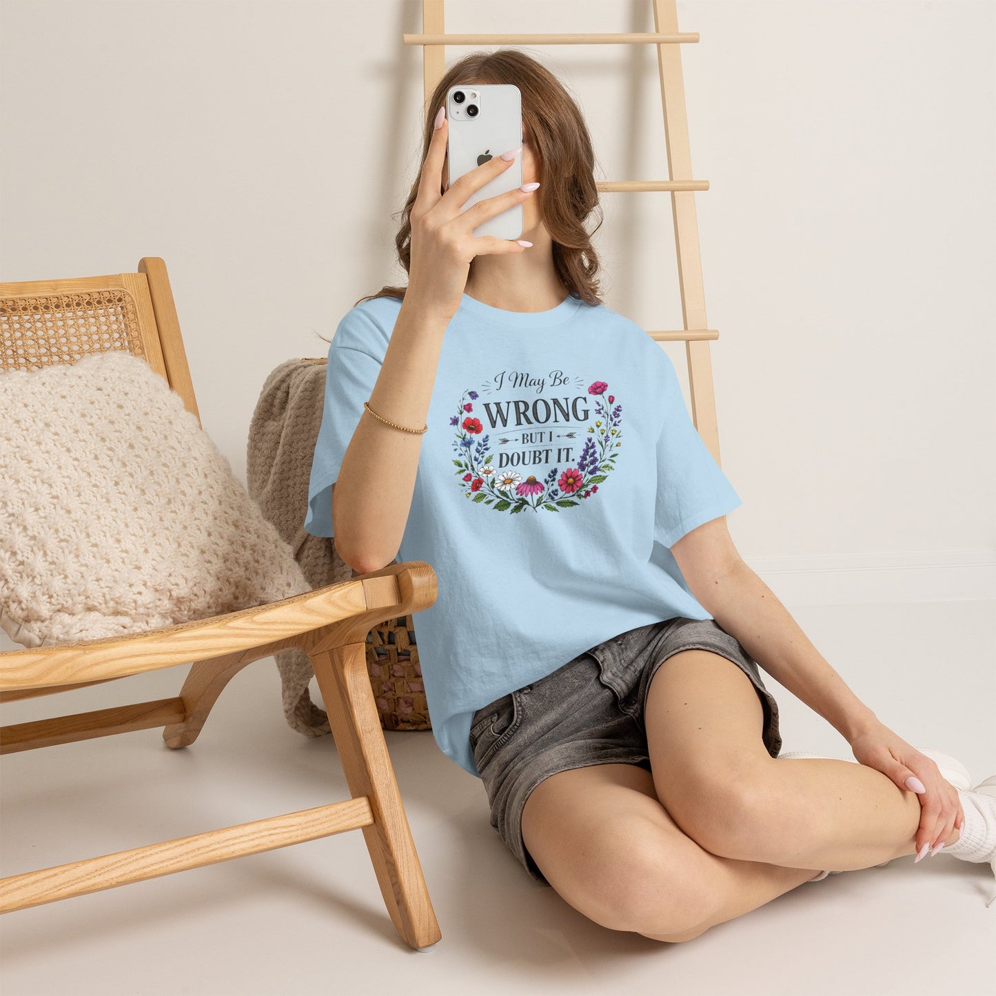 Floral 'I May Be Wrong But I Doubt It' T-Shirt