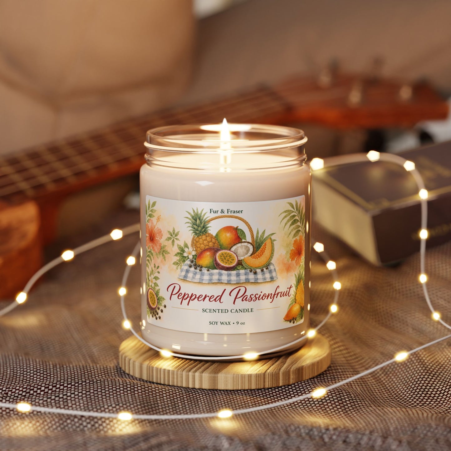 Peppered Passionfruit Soy Candle — 9oz Tropical Fruit Scented Jar