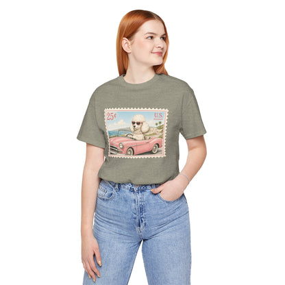 Vintage Pup Roadtrip T-Shirt — Retro Stamp Design (25)