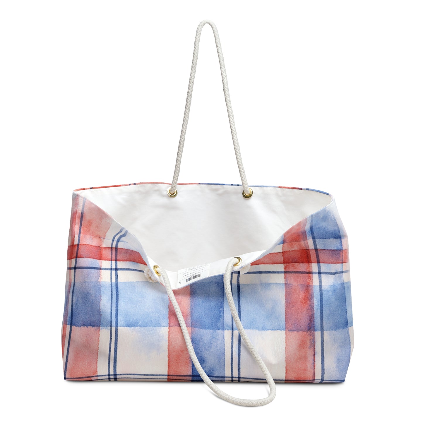 Patriotic Watercolor Plaid Weekender Bag