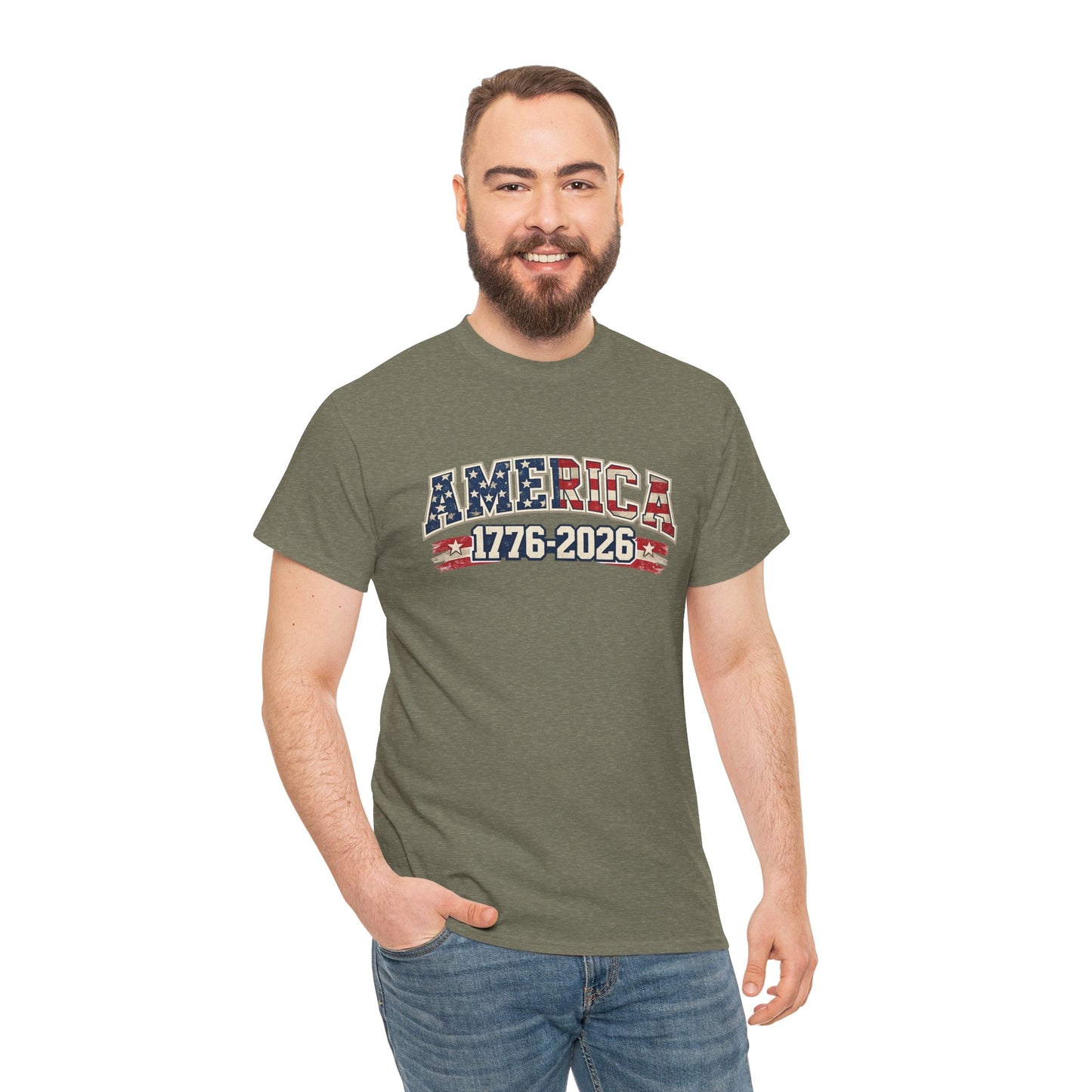 Unisex America 1776-2026 Patriotic Tee (Heavy Weight Cotton)