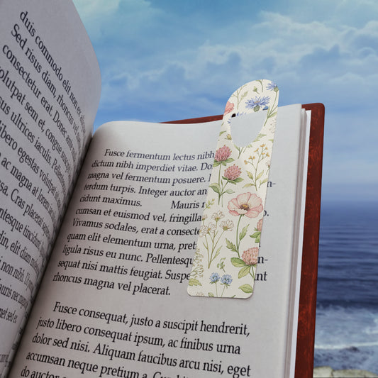 Floral Meadow Bookmark — Vintage Wildflower Metal Page Marker