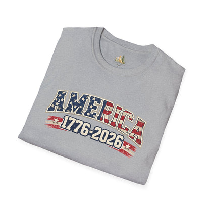 Unisex America 1776-2026 Patriotic Tee (Light Weight, Ultra Soft Tee)
