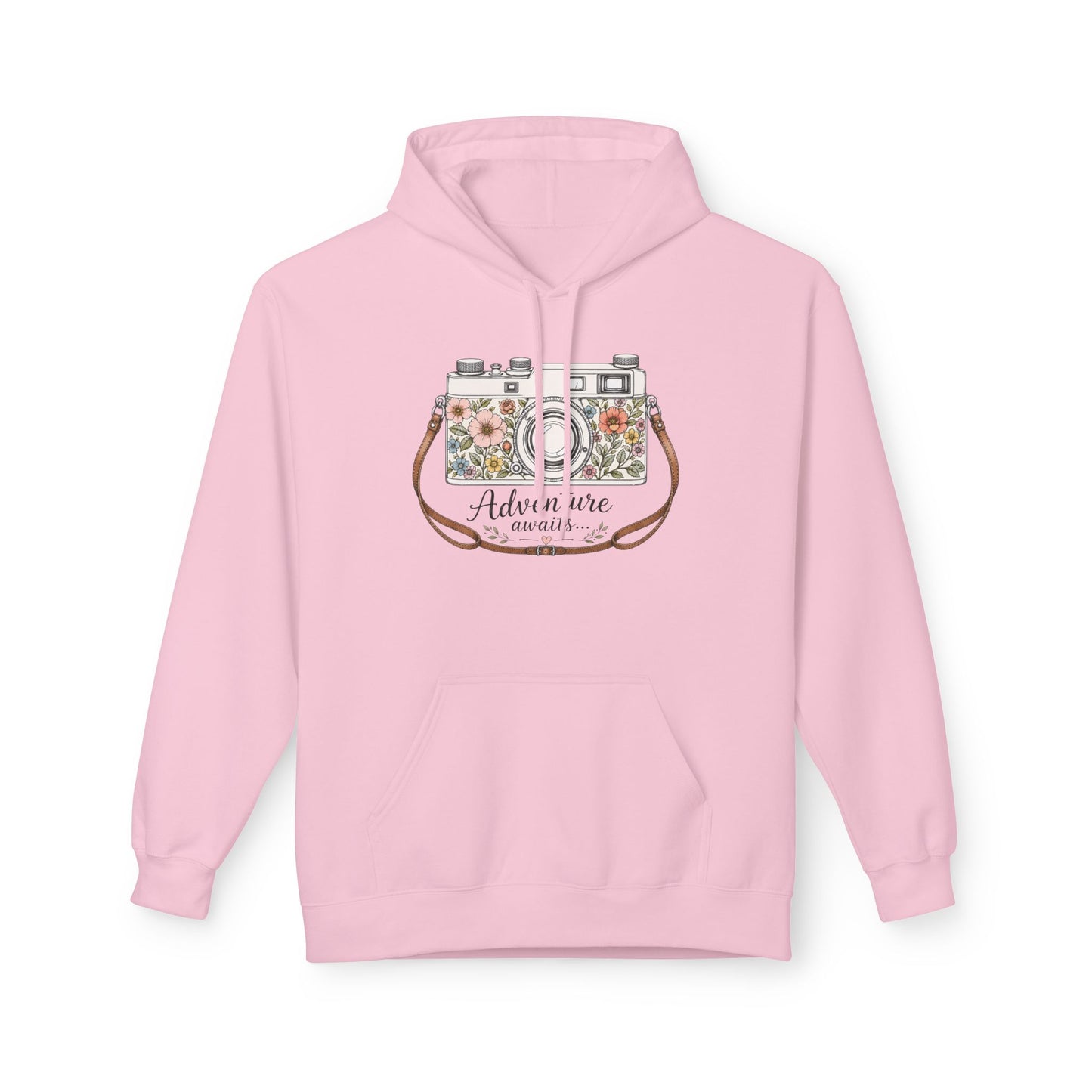 Adventure Camera Hoodie | Vintage Film Camera Illustration, Floral Travel Design