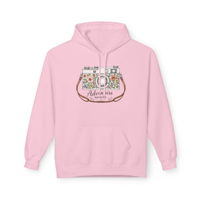 Adventure Camera Hoodie | Vintage Film Camera Illustration, Floral Travel Design