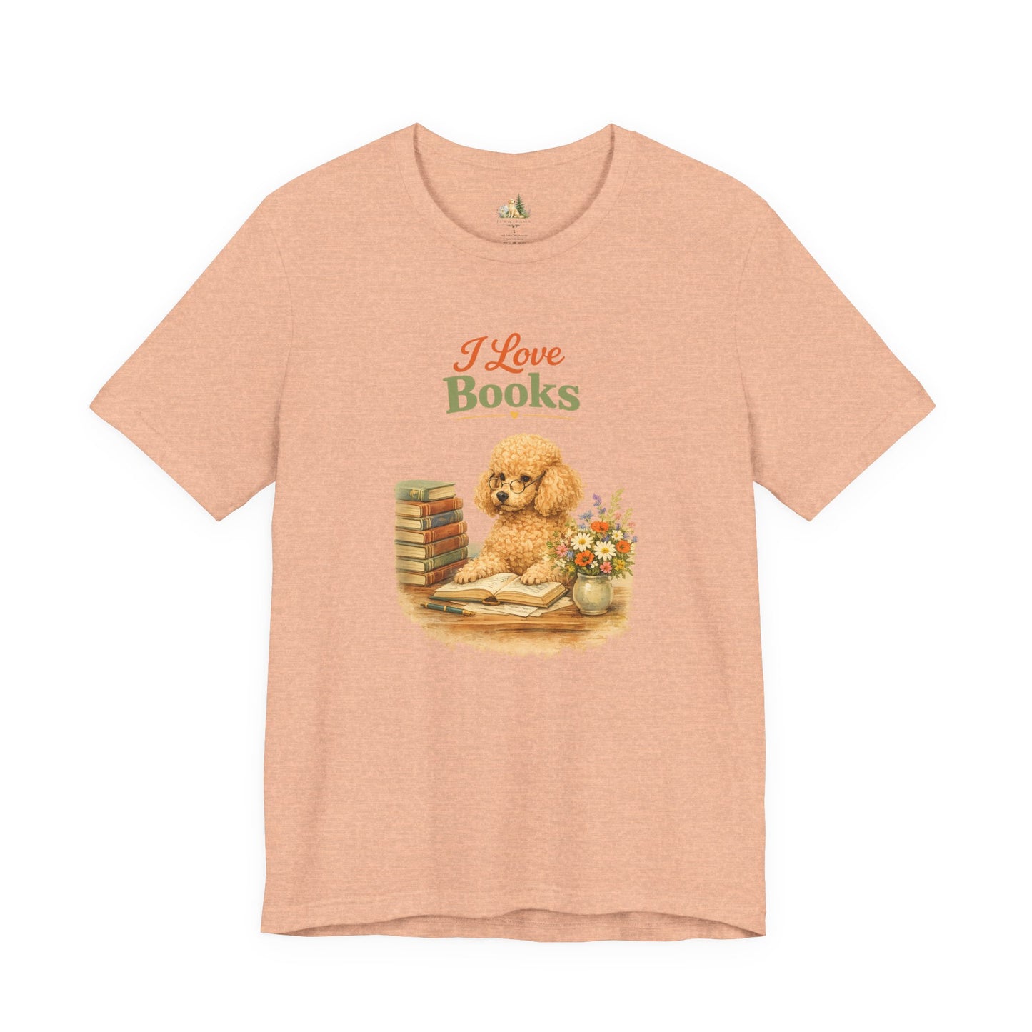 I Love Books T-Shirt — Cute Poodle Reading Graphic Tee