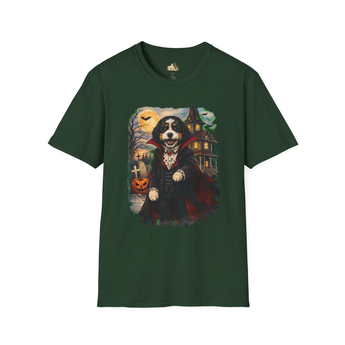Unisex Halloween Bernese Mountain Dog Costume Tee – What Tails Lurks Behind The Pines Collection