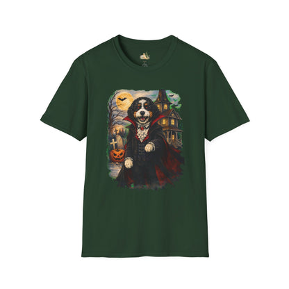 Unisex Halloween Bernese Mountain Dog Costume Tee – What Tails Lurks Behind The Pines Collection