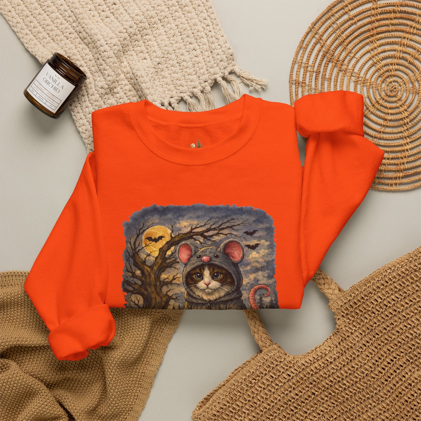 Halloween Cat/Mouse Sweatshirt – What Tails Lurk Behind The Pines Collection