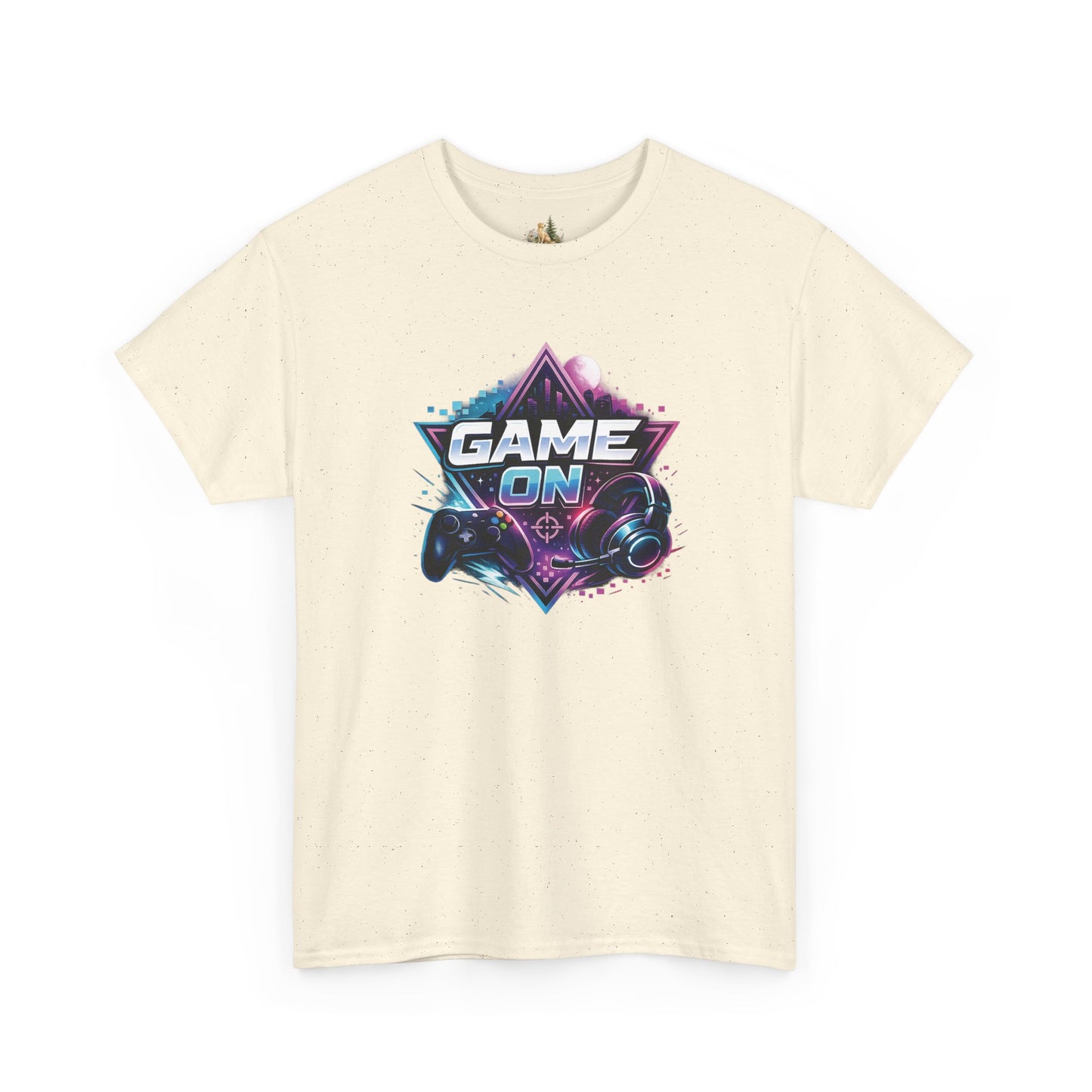 Game On T-Shirt — Retro Neon Gamer Tee with Controller Graphic (Heavy Weight Tee)