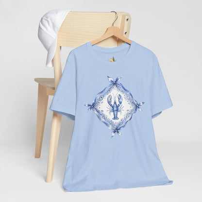 T-Shirt — Blue Delft Lobster Bandana Graphic Tee