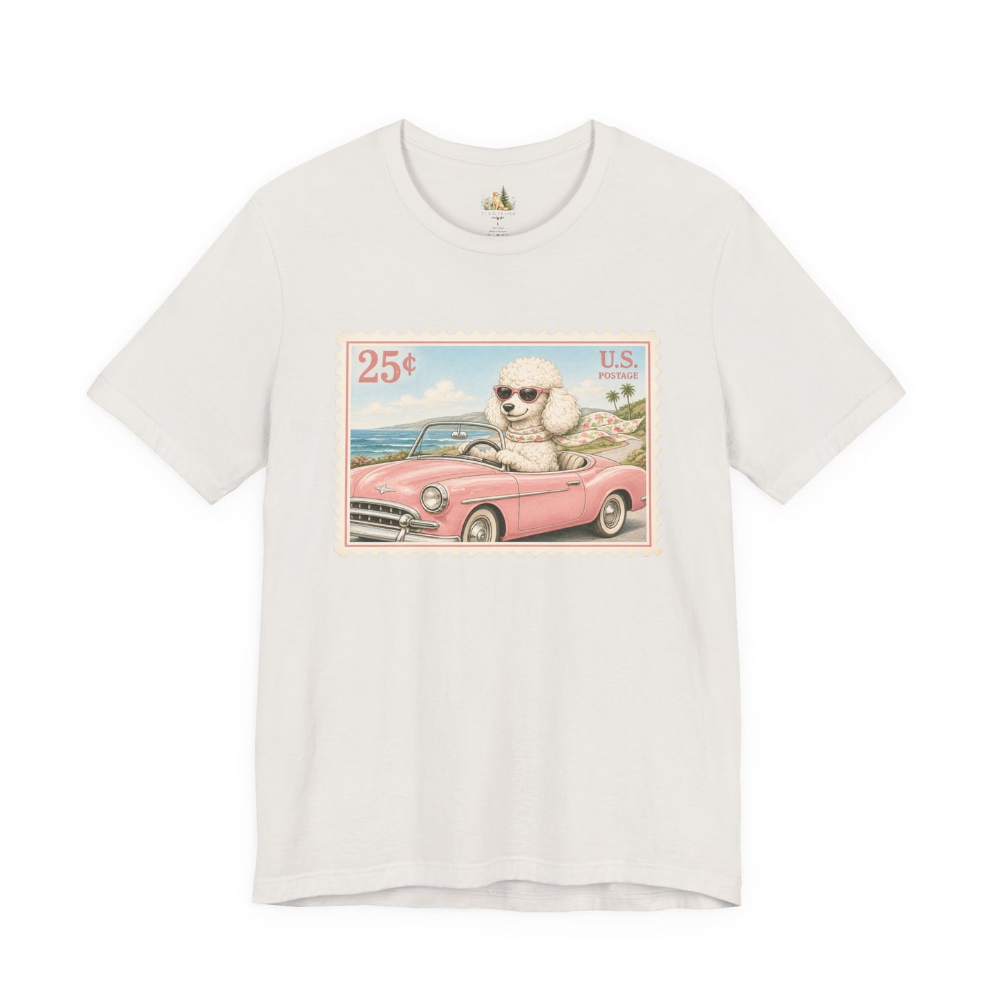 Vintage Pup Roadtrip T-Shirt — Retro Stamp Design (25)