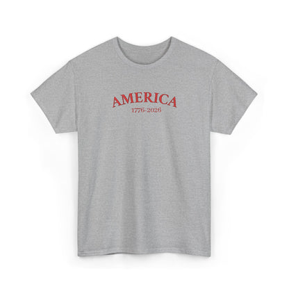 Unisex Embroidered America 1776-2026 T-Shirt (Heavy weight Tee)