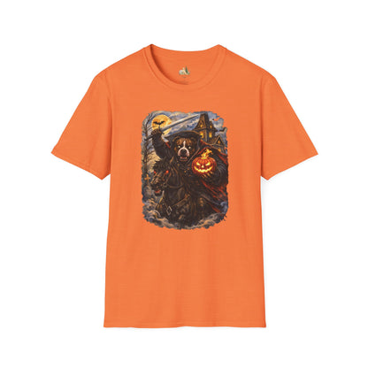 Unisex Halloween Pit Bull Headless Horseman Tee – What Tails Lurk Behind The Pines Collection