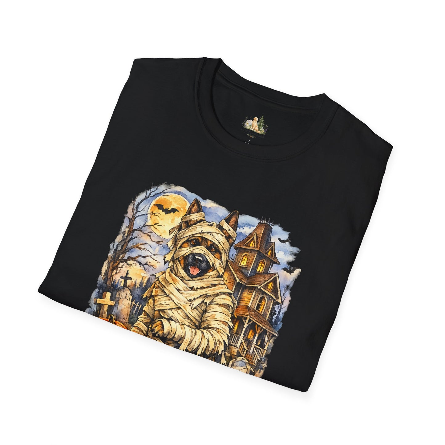 Unisex Mummy German Shepherd Halloween T-Shirt - What Tails Lurk Behind The Pines Collection