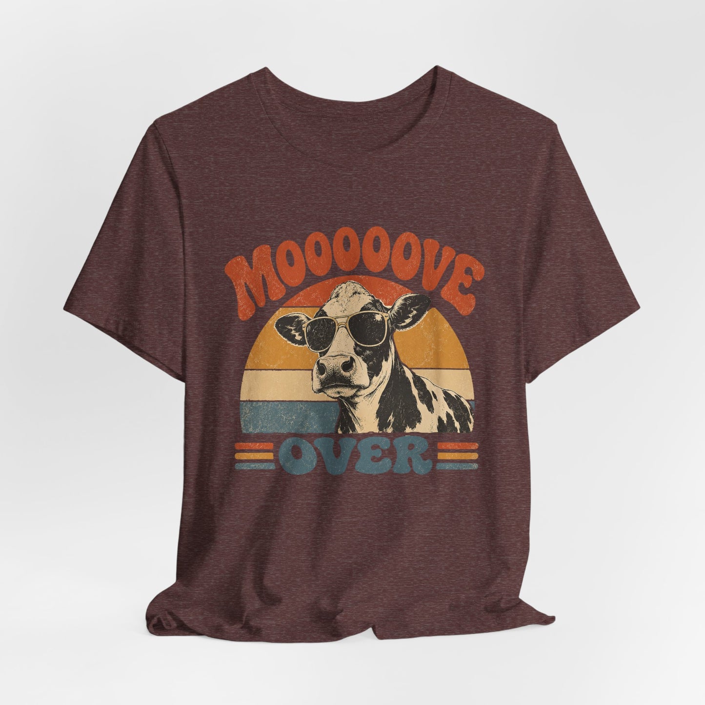 Mooove Over Cow Tee – Retro Vintage Farm Animal Graphic T-Shirt