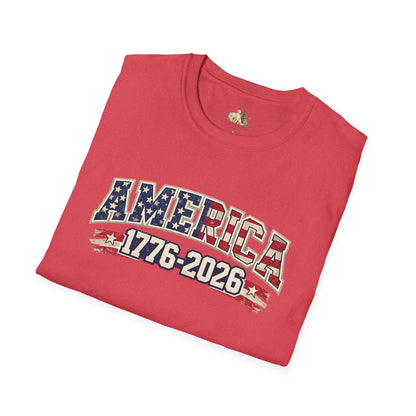 Unisex America 1776-2026 Patriotic Tee (Light Weight, Ultra Soft Tee)