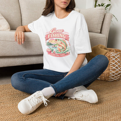 Gone Fishing T-Shirt – Retro Bass Fishing Graphic Tee (Catch You Later) Light Weight, Ultra Soft Tee