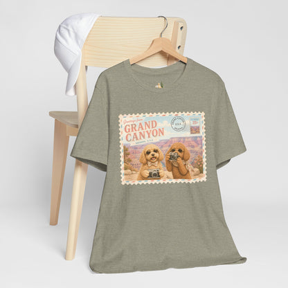 Grand Canyon Pups T-Shirt | Vintage Postcard Dogs Travel Design