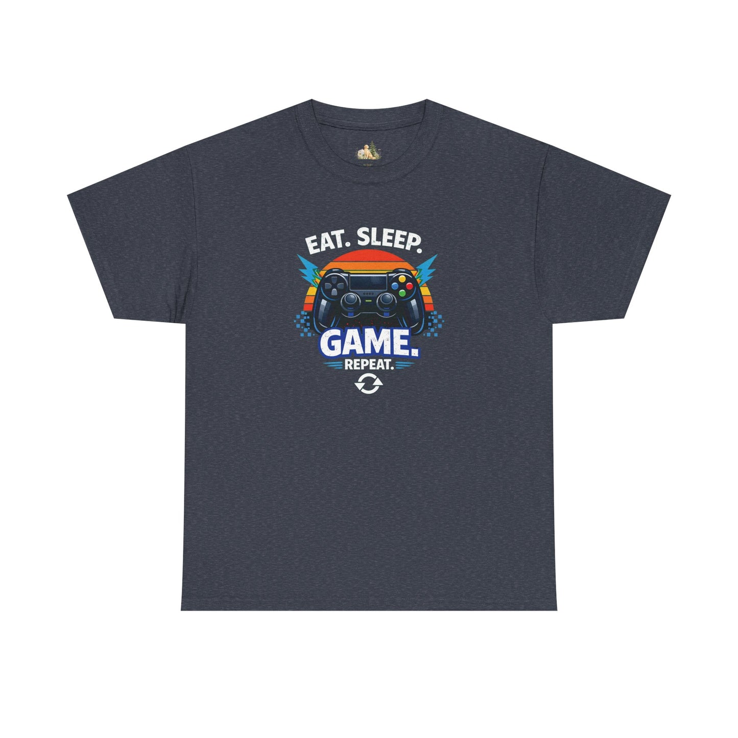 Gaming Controller Graphic Tee — "GAME" Retro Sunset Video Game T-Shirt (Heavy Weight Tee)