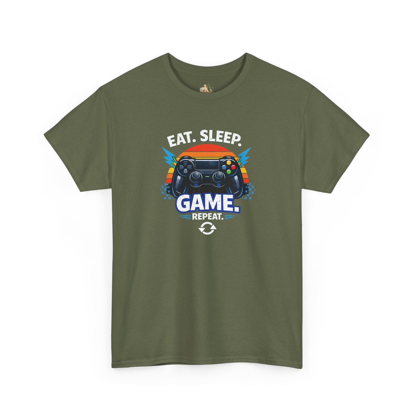 Gaming Controller Graphic Tee — "GAME" Retro Sunset Video Game T-Shirt (Heavy Weight Tee)