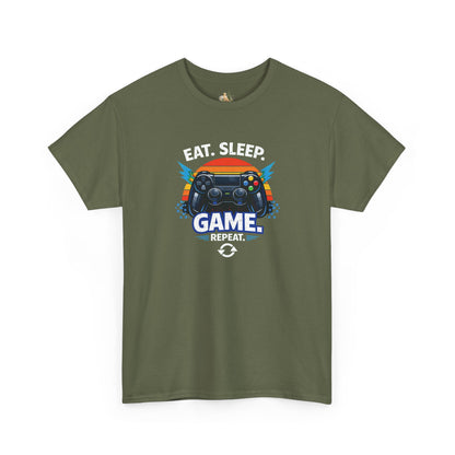 Gaming Controller Graphic Tee — "GAME" Retro Sunset Video Game T-Shirt (Heavy Weight Tee)