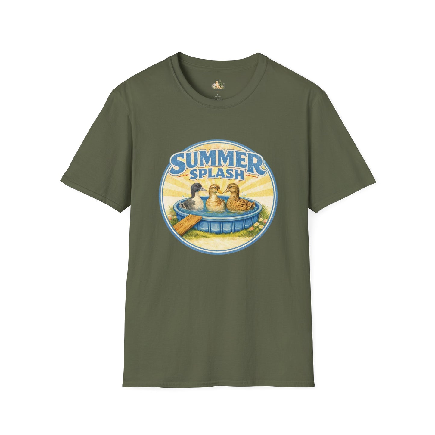 Unisex Summer Splash Tee — Vintage Ducklings Graphic T‑Shirt (Light Weight, Ultra Soft Tee)