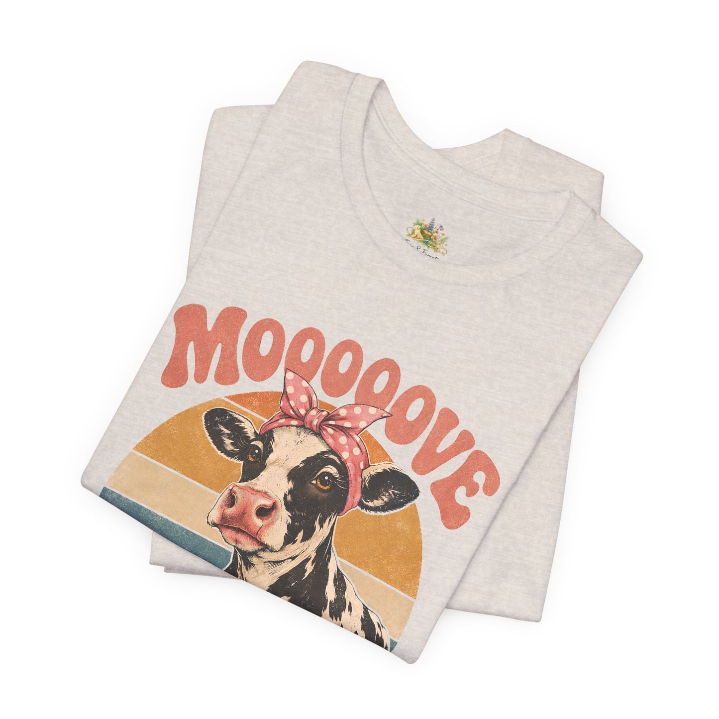 Moooove Over Cow Graphic Tee — Retro Farm Animal Shirt for Women & Men