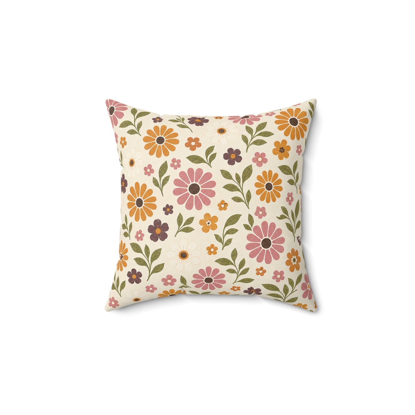 Retro Floral Dog Pillow — “Fur-Rolic” Decorative Dog Bed Pillow. 14x14"