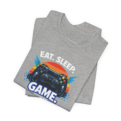 Gaming Controller Graphic Tee — "GAME" Retro Sunset Video Game T-Shirt