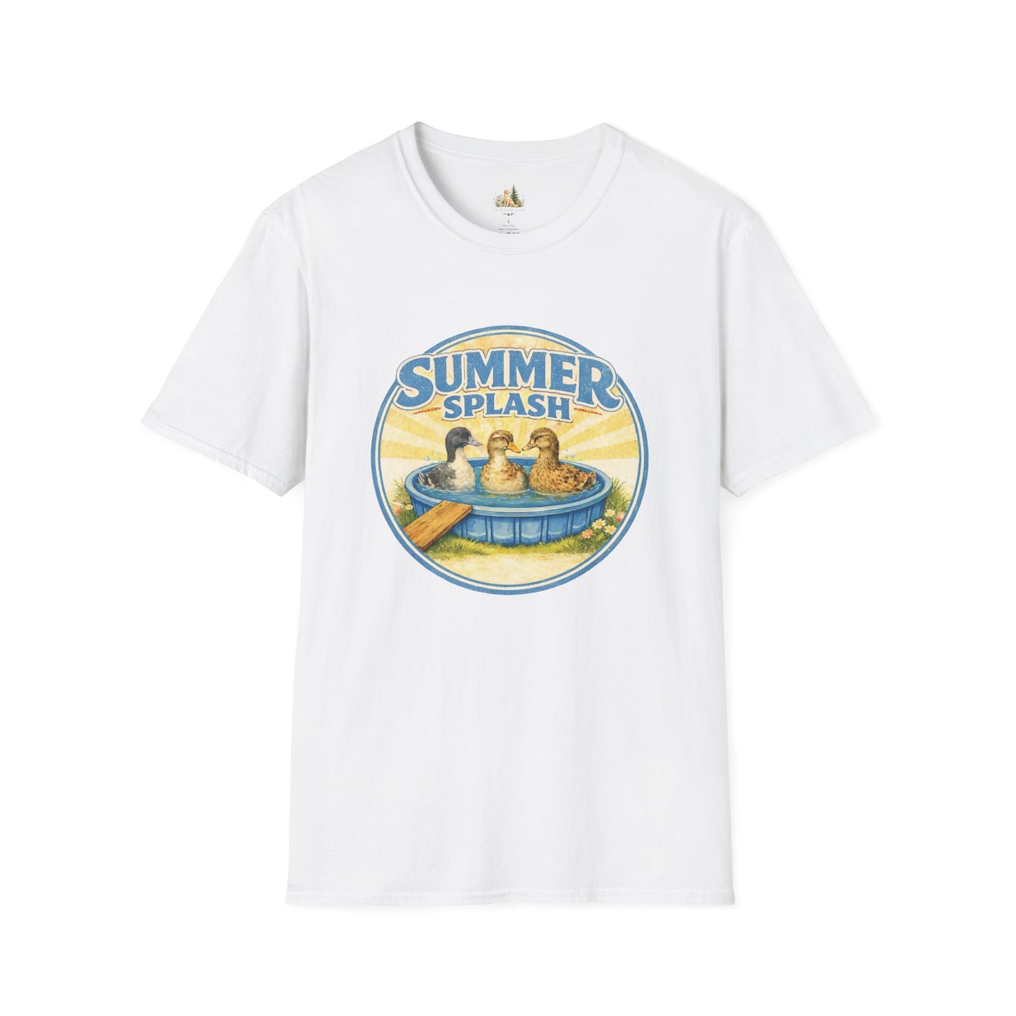 Unisex Summer Splash Tee — Vintage Ducklings Graphic T‑Shirt (Light Weight, Ultra Soft Tee)
