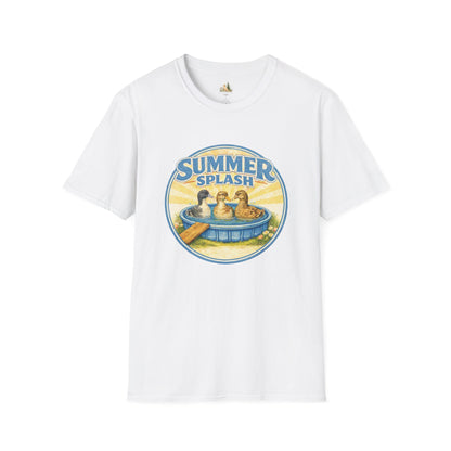 Unisex Summer Splash Tee — Vintage Ducklings Graphic T‑Shirt (Light Weight, Ultra Soft Tee)