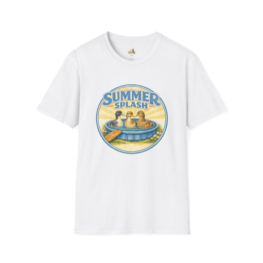Unisex Summer Splash Tee — Vintage Ducklings Graphic T‑Shirt (Light Weight, Ultra Soft Tee)