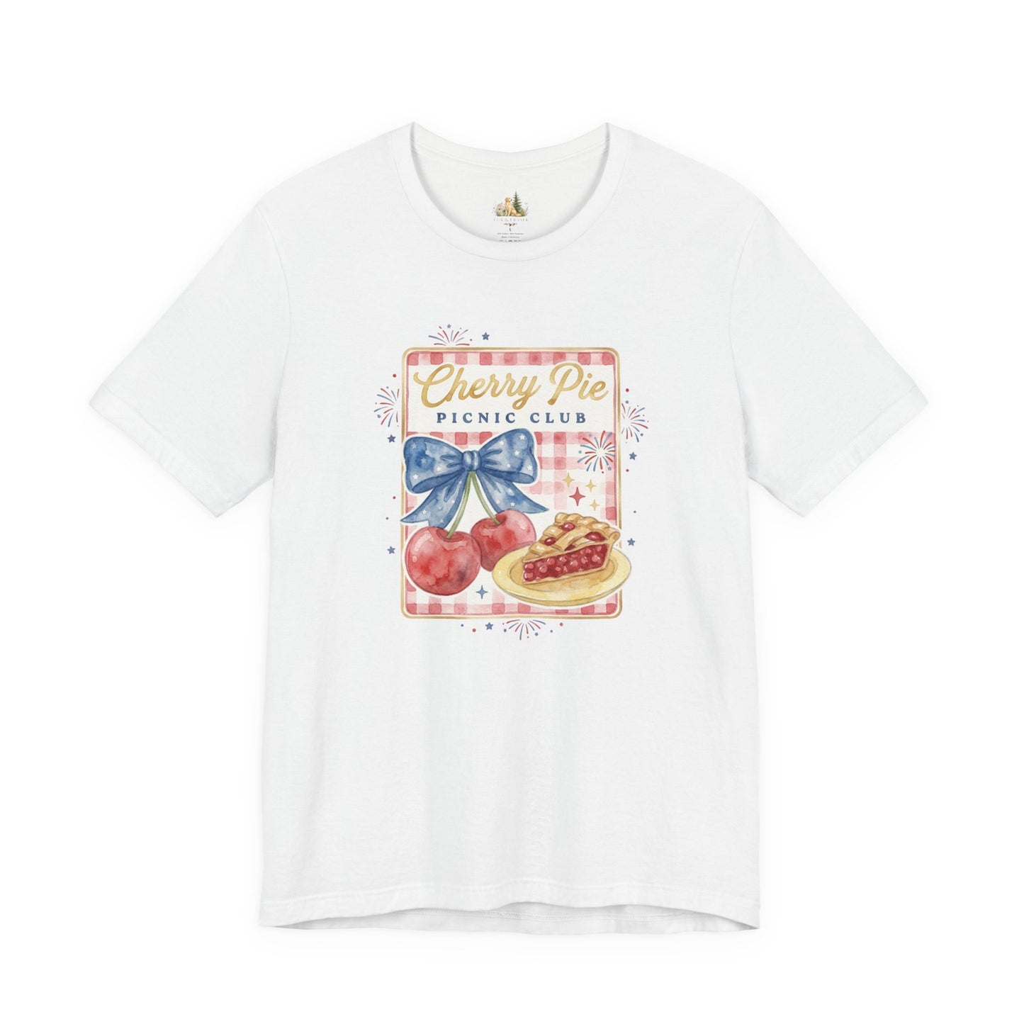 Cherry Pie Picnic Club Tee | 4th of July Retro Americana, vintage flag stars