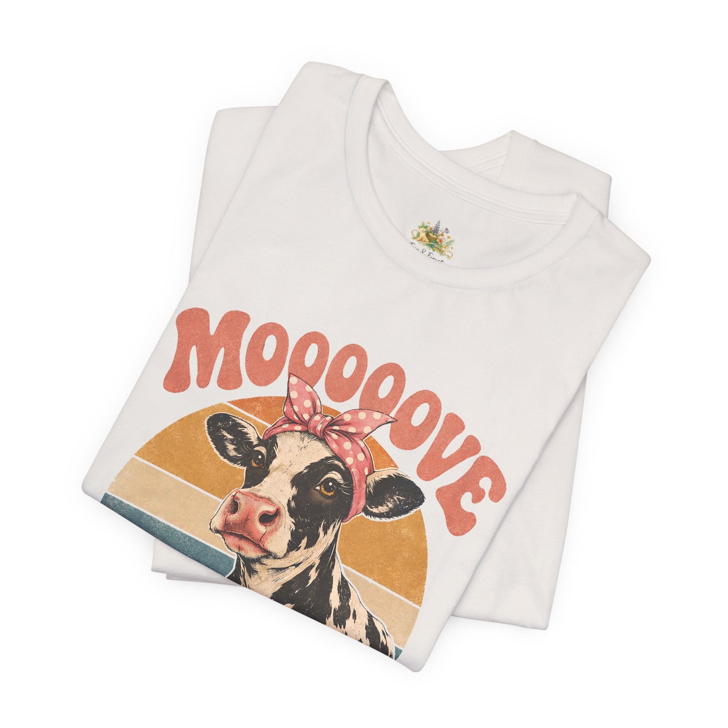 Moooove Over Cow Graphic Tee — Retro Farm Animal Shirt for Women & Men