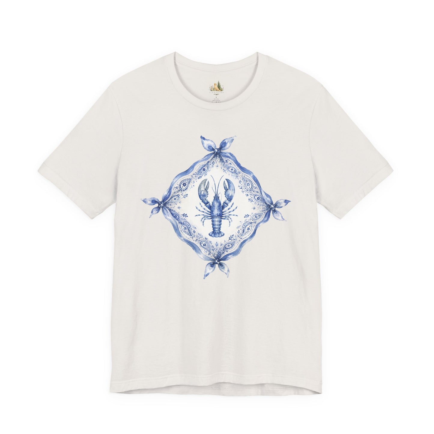 T-Shirt — Blue Delft Lobster Bandana Graphic Tee