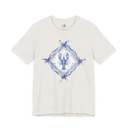 T-Shirt — Blue Delft Lobster Bandana Graphic Tee