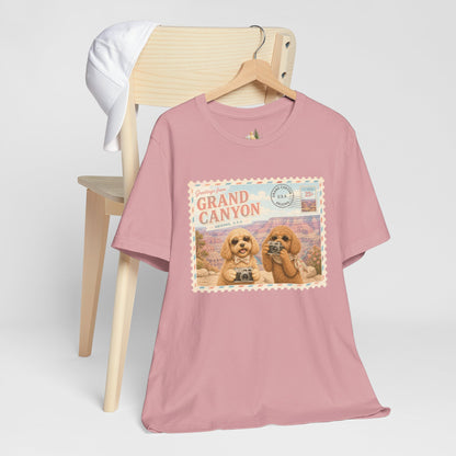 Grand Canyon Pups T-Shirt | Vintage Postcard Dogs Travel Design
