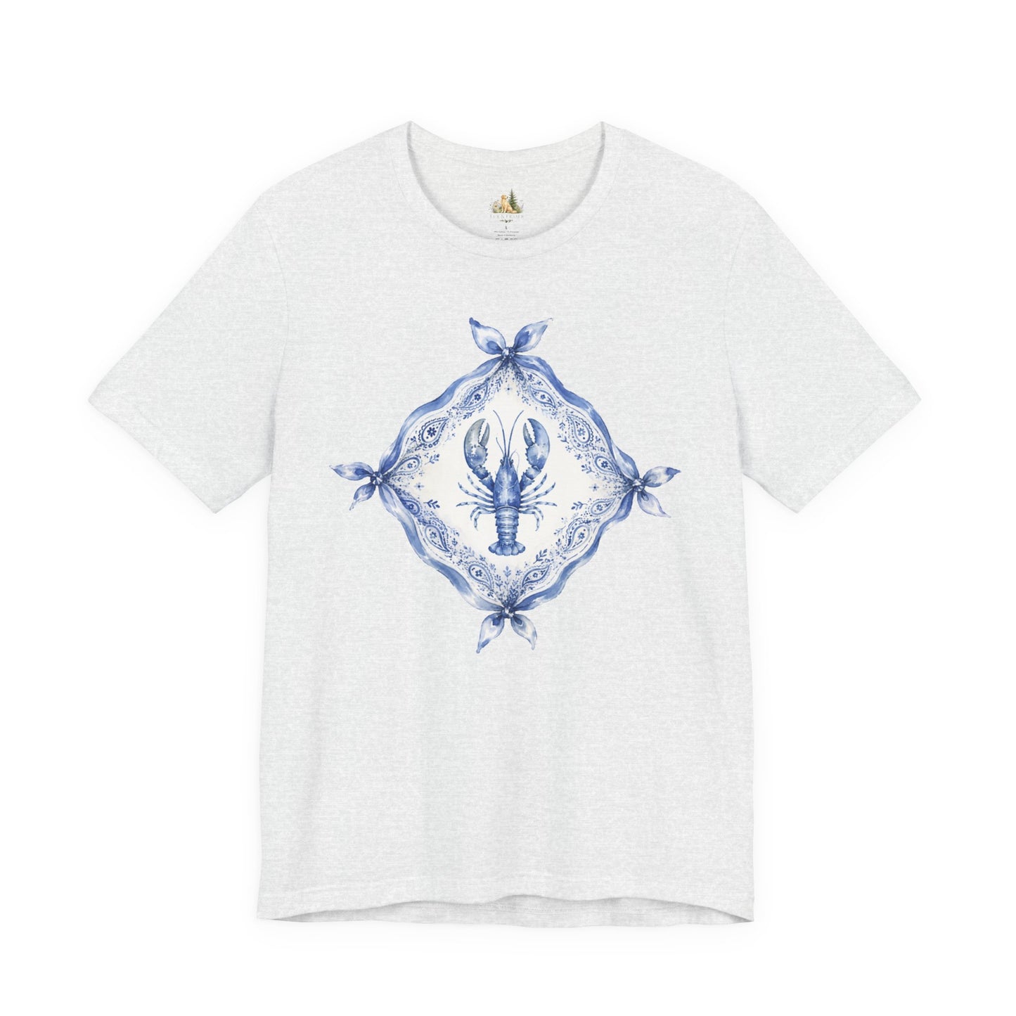 T-Shirt — Blue Delft Lobster Bandana Graphic Tee