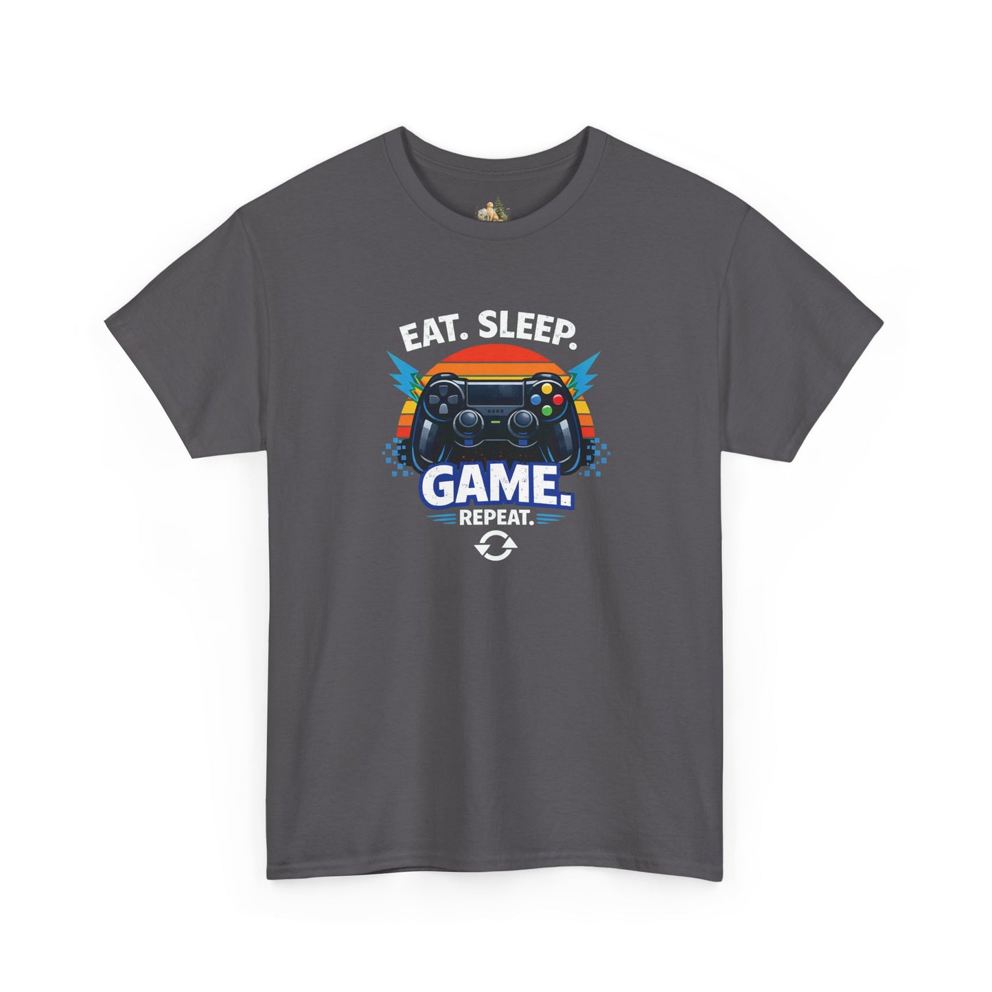 Gaming Controller Graphic Tee — "GAME" Retro Sunset Video Game T-Shirt (Heavy Weight Tee)
