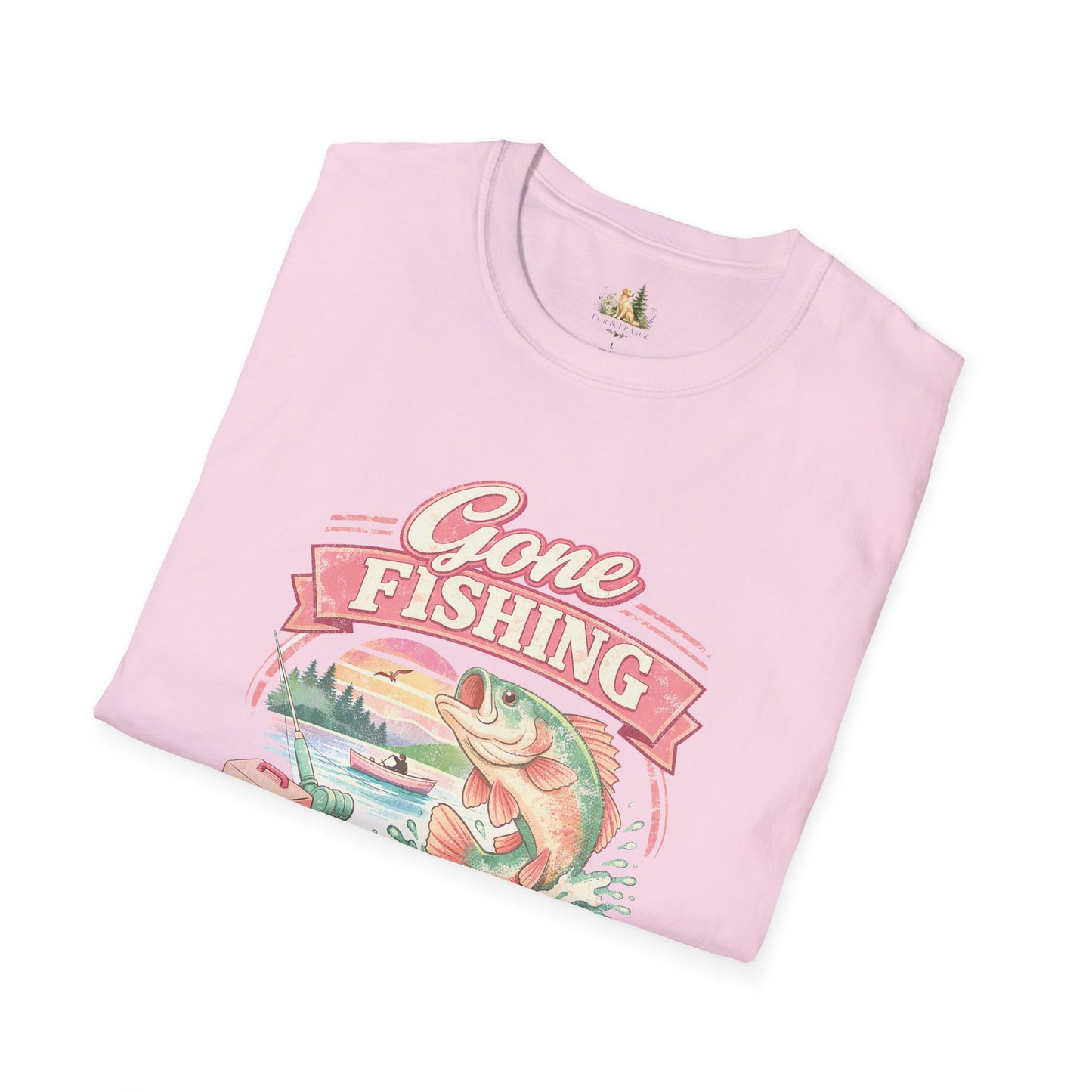 Gone Fishing T-Shirt – Retro Bass Fishing Graphic Tee (Catch You Later) Light Weight, Ultra Soft Tee