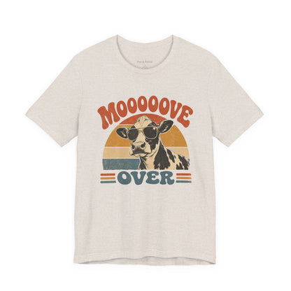 Mooove Over Cow Tee – Retro Vintage Farm Animal Graphic T-Shirt