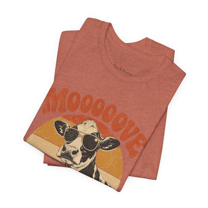 Mooove Over Cow Tee – Retro Vintage Farm Animal Graphic T-Shirt