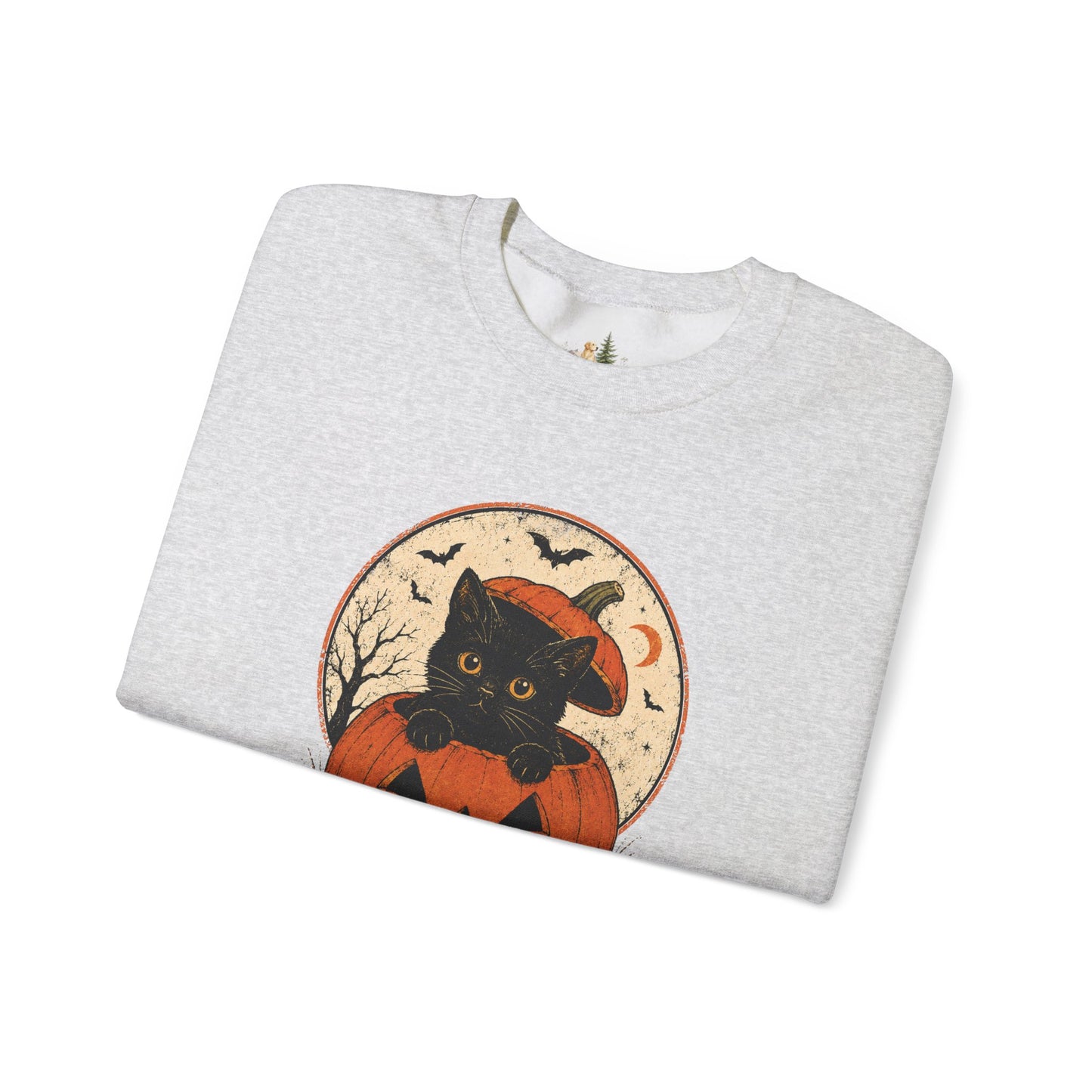 Halloween Black Cat Pumpkin Sweatshirt
